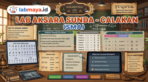 Lab virtual Calakan — belajar aksara Sunda