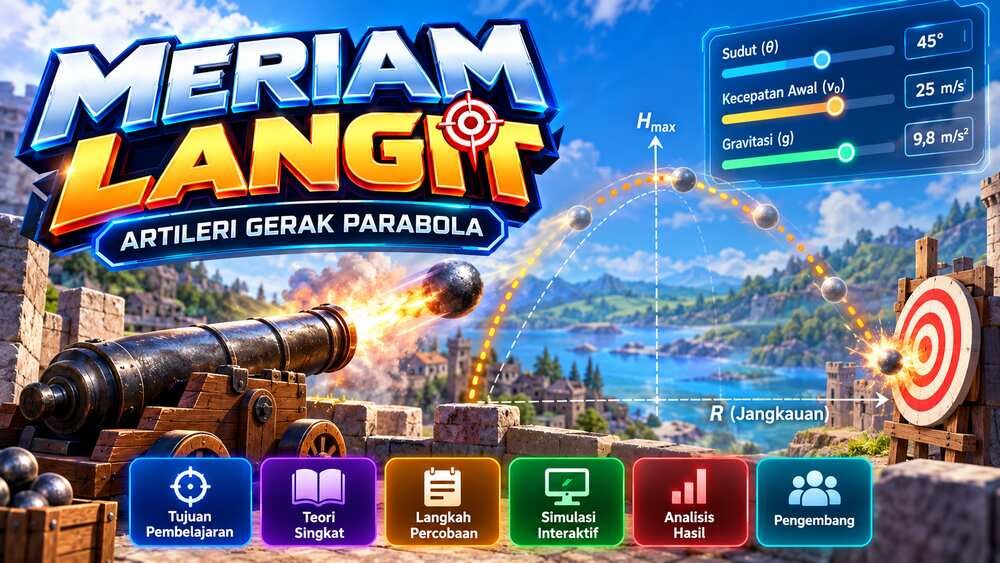 Meriam Langit — game edukasi tembak sasaran bergaya tank