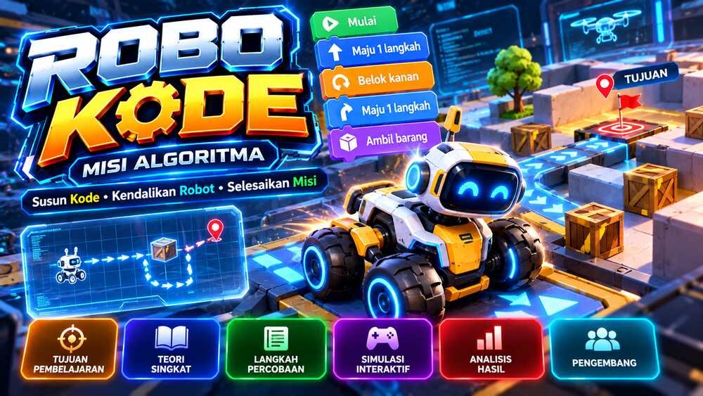 Robo-Code — game edukasi menyusun blok perintah untuk robot